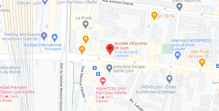 Société d'Escrime de Lyon, 25 rue Paul Bert 69003 LYON